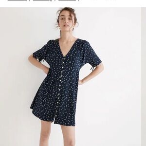 Madewell Silk Button-Front Mini Dress in Bandana Flower 2